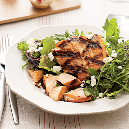 Grilled Salmon with Greens